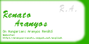 renato aranyos business card