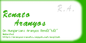 renato aranyos business card